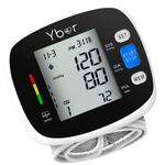 Ybor Automatic Blood Pressure Monitor 2.4" Extra Large LCD Display & Adjustable Wrist Cuff,99x2 Reading Memory for Home Use