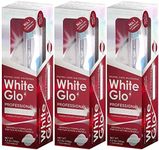 White Glo Extra Strength Whitening Toothpaste Professional Choice 150 gr (3 Packs) 3 PACK 50m Dental Floss Included as a Gift