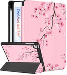 Wazzasoft for iPad Mini 4/5 Case, for iPad Mini 5th/4th Generation Cases Women Cute Girls Folio Cover Flower Girly Pretty Teens Floral Design with Pencil Holder for Apple iPad 5/4 Mini Case 7.9 Inch