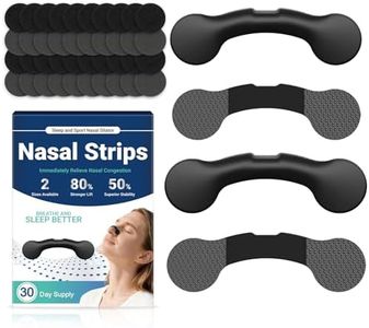 Nasal Strips for Snoring Nose Strips for Breathing Enhanced Respiratory Efficiency Extra Strength Snoring Solution Nasal Dilators for Sleeping Improve Sleep and Exercise Quality - Black, 30 Count