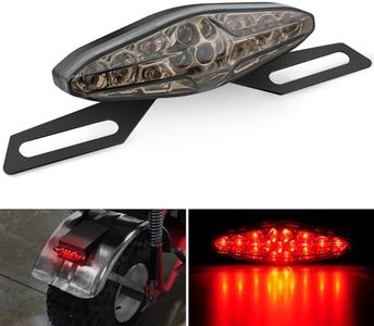 Nilight Motorcycle Tail Lights LED Brake Running Light with License Plate Bracket Dirt Bike Rear Lighting Compatible with Honda Yamaha Kawasaki Suzuki Chopper Turing Cruiser, Red