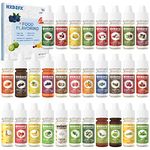 Food Flavoring Oil - 30 Liquid Concentrated Food Flavour Oil for Baking, Cooking - Lip Gloss Flavouring Oil for Lip Balm, Cosmetics, Drink, Soap Making - Water & Oil Soluble(6ml Bottles)