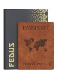 FEDUS Faux Leather Premium Passport Holder For Men And Women Passport Cover Case Wallet With Credit/Debit Card, Boarding Pass Slots, Rfid Protected Travel Document Accessories Organiser.