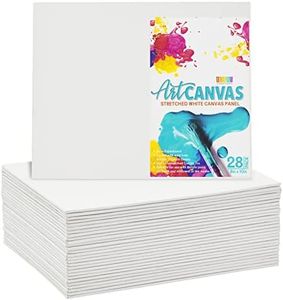 28 Pack White Canvas Boards and Panels for Painting, Art Supplies (8 x 10 in)