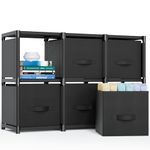 Mavivegue 6 Cube Storage Organizer, Closet Organizers and Storage, Cube Storage Shelf, Easy to Assemble with Storage Drawers, DIY Closet Cube Organizer for Living Room, Bedroom, Dorm Room-Black