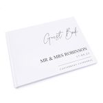 Personalised Minimalist Script Wedding Guestbook 80 Lined Pages Hardback