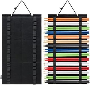 HUHYNN Hanging Drumstick Holder, Drumstick Display for 15 Pairs Drumsticks, Drum Sticks Holder Organizer (Black)