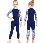 Gogokids Kids Wetsuit Girls Neoprene Thermal Swimsuit - Children Rash Guard 2.5mm Diving Suit UV 50+ Sun Protection Swimwear, M