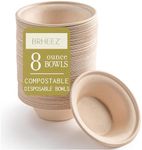 110 Count Natural Bulk Disposable Bowls - 8 oz Paper Bowls Disposable Eco-Friendly Compostable Bowls - 100% Natural Sugarcane Bagasse Fiber Biodegradable Bowls - Heavy Duty Bowls for Hot Soup, Salad