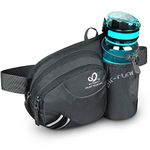 Waterfly Waist Fanny Pack, Waist Pack with Bottle Holder Water Repellent Bum Bag Dog Walking Waist Bag Dark Grey