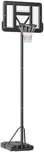 SPORTNOW Basketballständer mit Rollen 110x75cm Rückwand, Mobiler Basketballkorb mit Ständer, verstellbare Korbhöhe 230 bis 305 cm, Basketballanlage für Erwachsene, für Schwimmbad Außenbereich