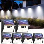LOTMOS Solar Lights Outdoor Motion Sensor, [ 6 Pack/176LED ] Fence Lights Solar Powered 3 Modes, Waterproof Wireless Solar Wall Security Lights for Garden Patio Garage Deck Yard, Cool White