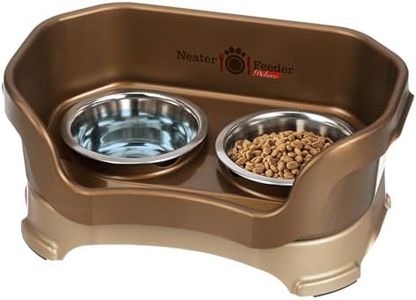 Neater Feeder Deluxe CAT Mess Proof Feeder for Cats, 1 Cup Food & 1-1/2 Cup Water Whisker-Friendly Stainless Steel Bowls, Elevated, No Spill, Non-Tip, Non-Slip. Made in USA