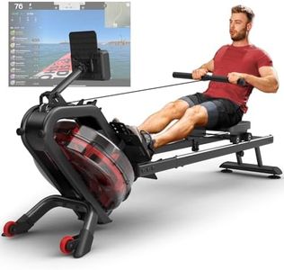 PASYOU Rameur a Eau Rameur Musculation,avec Incline 50° Réservoir et Affichage LED,Rameur avec Bluetooth pour Connecter des Applications,Capacité de Charge Maximale : 150 kg