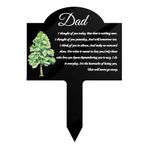 KnvsS Cemetery Decorations for Grave Metal Grave Memorial Decorations Stake Plaque Grave Markers Outdoor Waterproof for Loved Dad(Bigtree Dad)