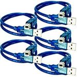 AZDelivery 5 x Blue USB Cable compatible with Arduino Mega 2560 compatible with Development Board