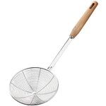 Spider Strainer, Cooking Spider, 5.3 Inch Spider Strainer Skimmer, Strainer with Wood Handle, Frying Spider Cooking Utensils for Kitchen Pasta Strainer Slotted Spoon Wire Strainer Ladle for Cooking