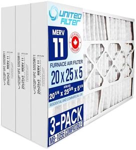 20x25x5 Compatible with M8-1056 MERV 11 Furnace Filter (20-1/4 x 25-3/8 x 5-1/4) (Case of 3) - AC, HVAC Furnace Air Filter Captures Dust, Pollen, Mould Spores & Smoke - Made in Canada