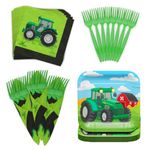 Tractor Value Party Supplies Pack (For 16 Guests), Tractor Birthday Party Supplies Tractor Tablewares Tractor Birthday Decorations Tractor Plates and Napkins Farming Birthday, Blue Orchards