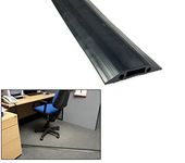 Rubber Cable Floor Cover Protector Trunking Black 82mmx12 1m