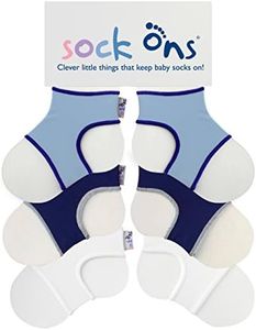Sock Ons Calcetines para bebé, 3 pares, color azul, blanco y azul marino 6-12 meses