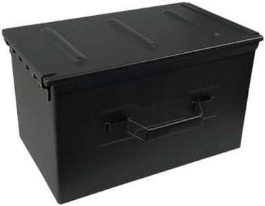 Black Sierra XL Steel Ammo Can, Lockable & Water Resistant Box for any Caliber Ammunition, Airtight Military Storage for 30/50 Cal, Durable Utility Box for Pistol, Shotgun, Rifle Ammo, Army Field Box