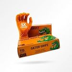 TG TOUGH GLOVE Gator Gripz (M) Nitrile Gloves (Pack Of 50) | Diamond Texture Orange Disposable Gloves | Powder & Latex Free | Super Strong Heavy-Duty Gloves