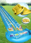 Evoio Water Slide 1000cm/32.8ft Inflatable Water Slide for Garden with 2 Double Racing Lanes & 2 Body Boards, Lawn Waterslide Outdoor for Yard Backyard Summer Play Garden Water Games Splash Water Slip
