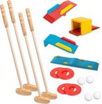 Quickdraw 4 Player Wooden Crazy Mini Golf Course Set Indoor & Outdoor Family Kids Garden Game