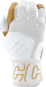 Marucci Blacksmith Full WRAP Batting Glove V2, White/White, Adult Large