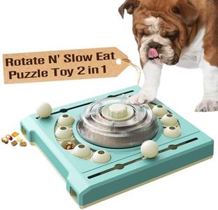 KADTC Dog Rotating Puzzle Games Toy Level 2 in 1 Centralized Food Dispensing Design Capacity 10.8 oz Slow Treat Puzzles Feeder Boredom Busters Puppy Mind Interactive Enrichment Mental Stimulation Toys