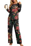 PrinStory Two Piece Sets for Women Women's Fluffy Pj Set Woman Comforable Pajama Set Soft Matching Pajama Soma M