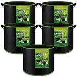 NACHLYNN 5-Pack 5 Gallon Grow Bags Heavy Duty Aeration Fabric Pots with Handles Thickened Nonwoven Fabric Pots Plant or Fruits Flowers Plant for Gardening