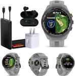 Garmin Approach S70 42MM Gray- Fitness Tracker Golf GPS Premium Smartwatch for Men, Lightweight Touchscreen AMOLED Display and Pre-Loaded Courses Bundle with Wireless Ear Buds & More