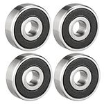 uxcell 627-2RS Deep Groove Ball Bearing Double Sealed 180027, 7mm x 22mm x 7mm Chrome Steel Bearings (Pack of 4)