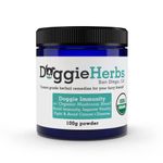 Immunity for Dogs by Doggie Herbs | Organic Mushrooms Complex and Human Grade Dog - Canine Health & Immunity Herbs for Dogs Herbal Supplements - Powder Container w Herbal Blend - 100g w Dosage Scoop