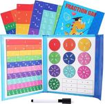 Magnetic Fraction Tiles & Fraction Circles,Fractions Manipulatives Educational for Elementary School,Magnetic Fraction Educational Puzzle,Math Manipulatives for Elementary School Early Math Skills