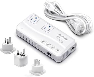 BESTEK Pure Sine Wave 220v to 110v Converter, US to European Travel Voltage Converter for Hair Straightener/Curling Iron, Step Down Transformer with 4 USB(1 PD35W) and UK/AU/US/EU Worldwide Adapter