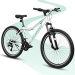 Ecarpat Women's Mountain Bike 26 Inch Wheels, 21-Speed Trail Commuter City Mountain Bikes, 15" Carbon Steel Frame, Female Women Bicycles V-Brakes Front Fork Suspension Twist Grip Shifter