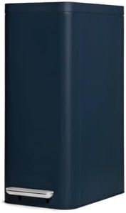 Caraway 45L Slim Step Trash Can - 13 Gallon Stainless Steel Trash Can with Quiet Close Lid and Fingerprint-Resistant Finish - Midnight