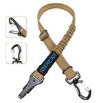 IOKHEIRA Dog Seatbelt, Updated Dog Seat Belt, Reflective Bungee Dog Car Harness, Multifunctional Pet Safety Belt with Hook Latch & Seatbelt Buckle, Swivel Aluminum Carabiner, Army Green