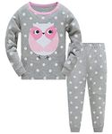 TEDD Girls Christmas Pyjamas Set Toddler Clothes Sleepwear Animal Printed Nightwear Winter Long Sleeve PJs 2 Piece Outfit Xmas Gift for Kids Age 4-5 Years