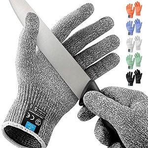 Zulay Cut Resistant Gloves Food Grade Level 5 Protection - Comfortable Safety Cutting Gloves For Chefs - Cut Resistant Work Gloves For Oyster Shucking, Fish Fillet, Mandolin Slicing (Small, Gray)