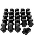 Orion Motor Tech M12x1.5 Lug Nuts with Mag Seat, 13/16" 21mm Hex 1.46x1.18 in. Blackened Wheel Lug Nuts Compatible with Toyota Camry RAV4 Highlander Corolla Tacoma 4Runner Prius Sienna, Set of 24