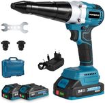 Yofidra Cordless Rivet Gun, 4815 Brushless Riveting Gun, 20mm Stroke Electric Rivet Gun with 2.0Ah Battery, Electric Drill Riveting Tool for Steel/Aluminium Rivets 2.4-5.0mm