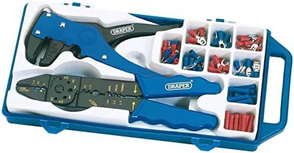 Draper 33079 Electricians Crimping Tool & Wire Stripper Kit Crimper/Terminal Set , Blue