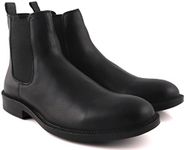 Freacksters Men's Black Leather Chelsea Boots Extra Cushion Inner Sole