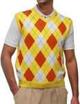 V-Neck Argyle Golf Sweater Vests - GolfKnickers: Mens - Pullover - (EE-6Z)