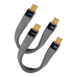 APEXSUN (2 Pack M/M FPC 0.13m) USB C Cable,Short USB C Flexible Cable Support Thunderbolt 4/3,USB4,240W Charging,8K Display,40Gbps Data Transfer for External SSD, EGPU,Docking,MacBook,Pad, Phone