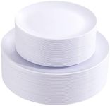 PULOTE 100PCS White Plastic Plates-